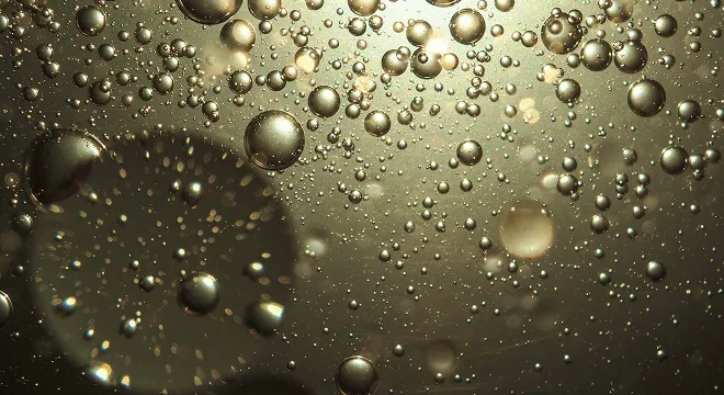 Liquid bubbles closeup