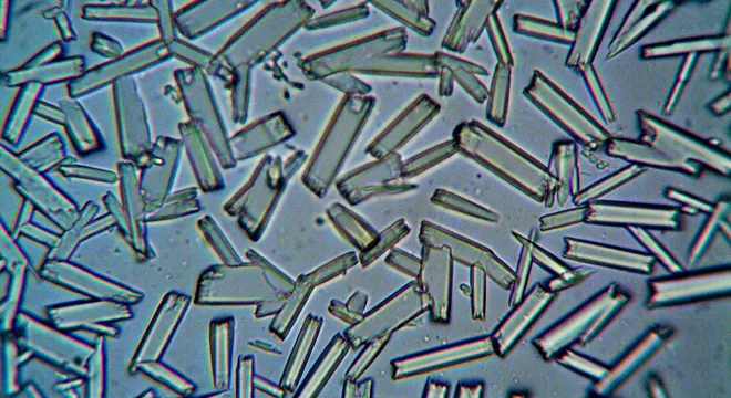 Macro crystals dissolving