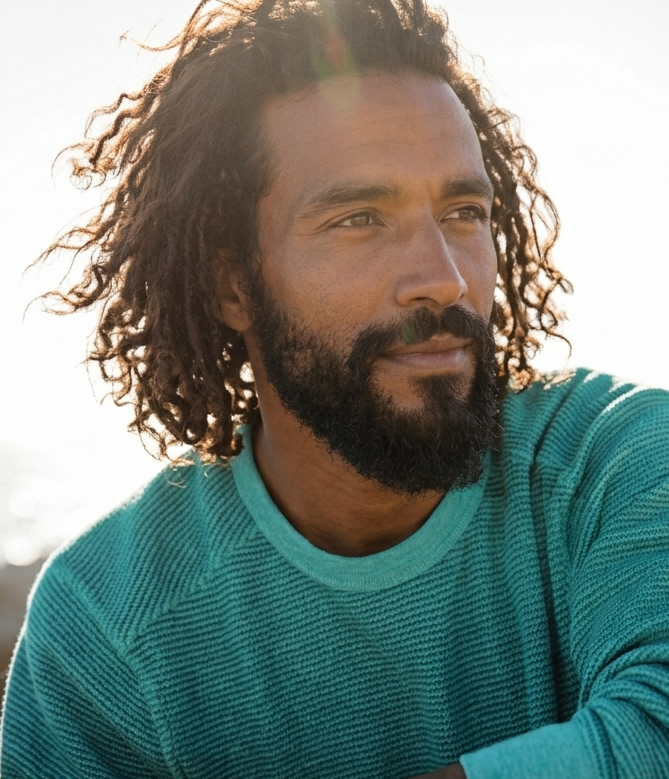 Smiling man in casual clothing