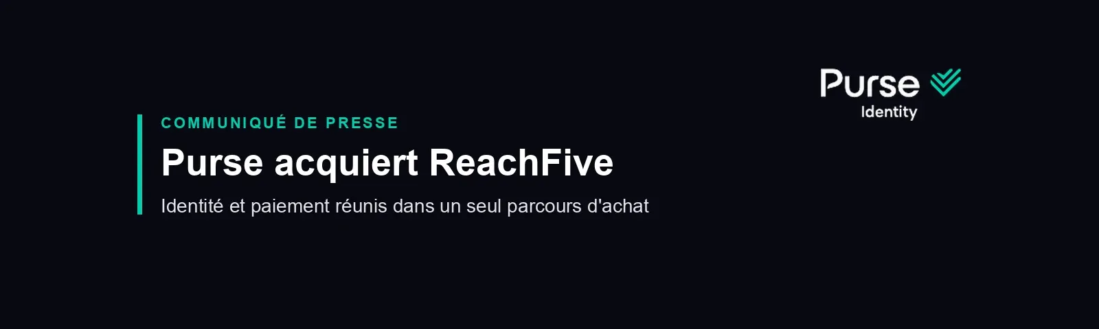 Les logos Purse et ReachFive au-dessus de deux panneaux, authentification et paiement