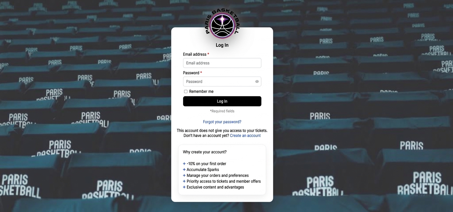 Authentification Paris Basketball