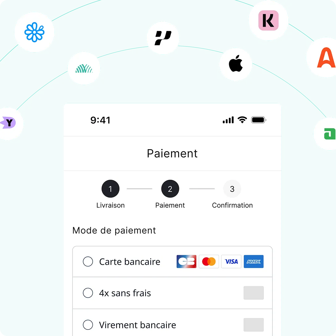 Payment gateway connected to major payment methods and wallets