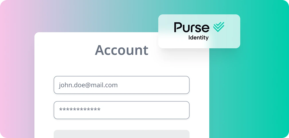 Écran de connexion Purse Identity avec identité client reconnue et profil unifié