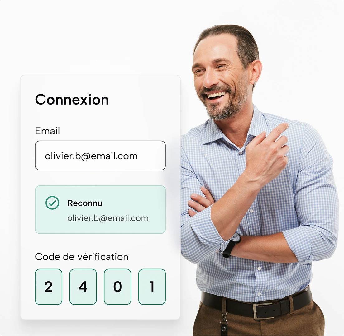Client reconnu à la connexion et authentifié par code de vérification