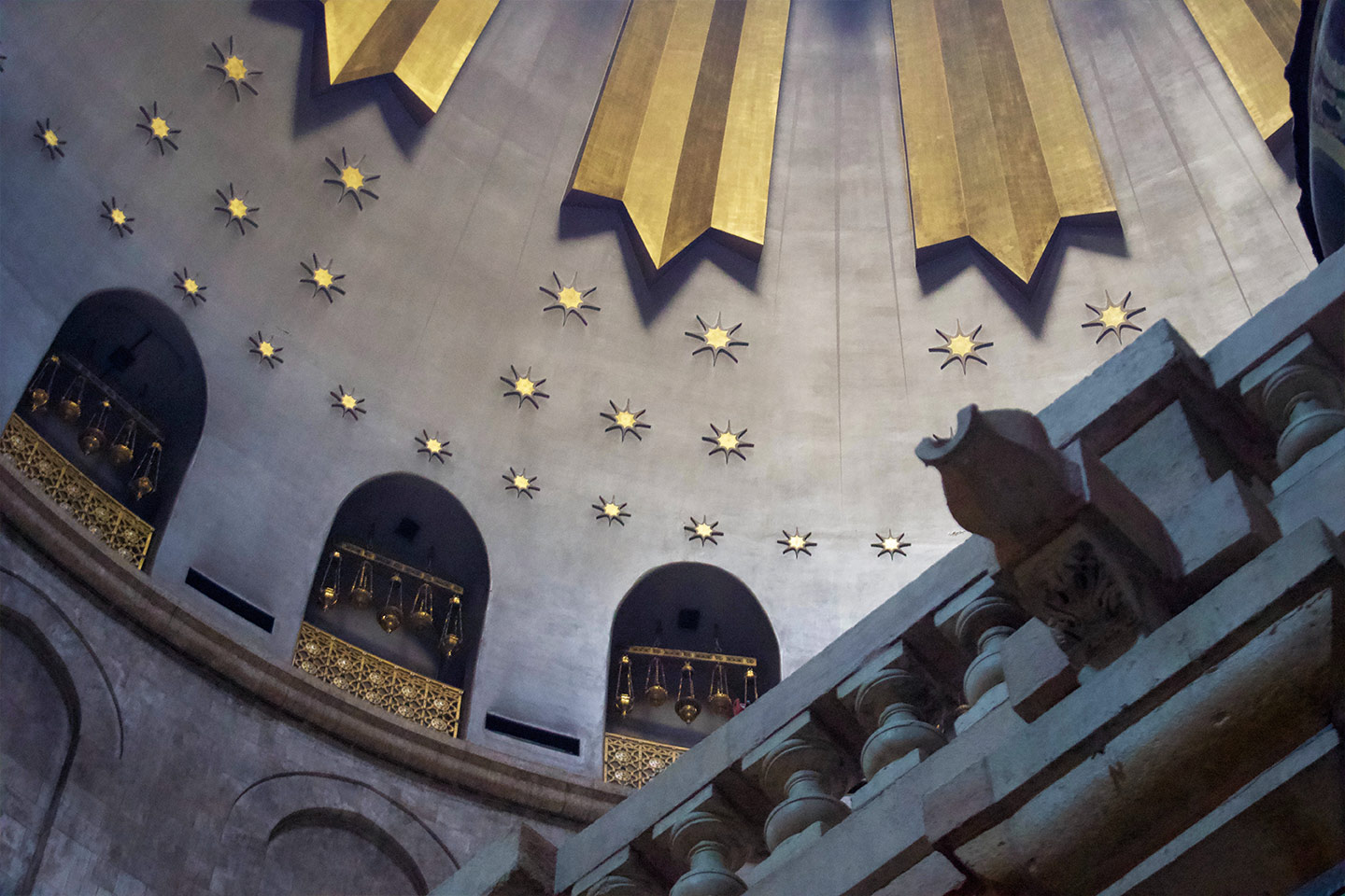 gold roof inside museum