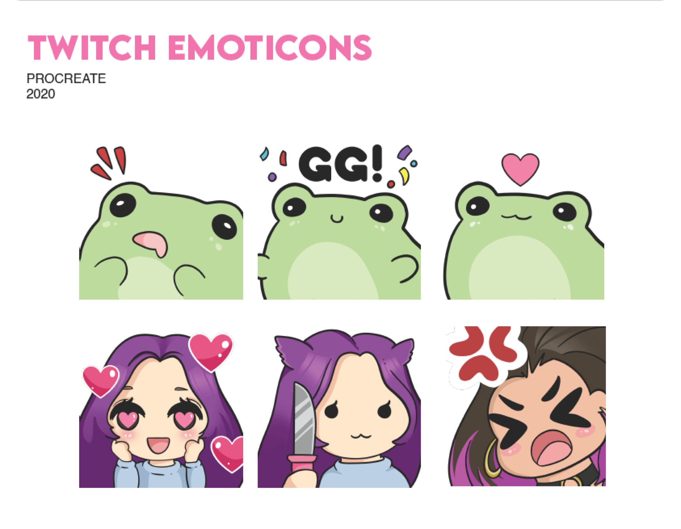 Twitch emote illustration set