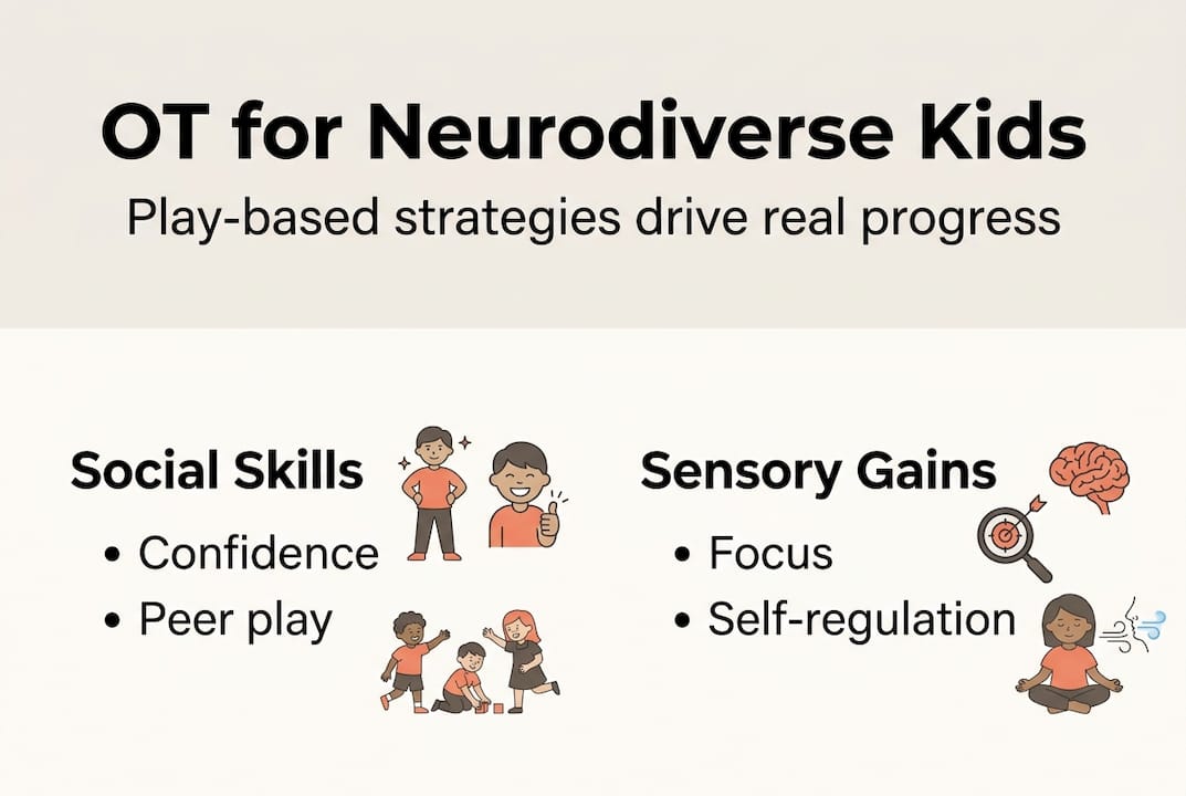 Infographic summarizing OT outcomes for children