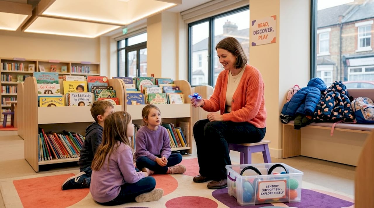 Librarian leads sensory session for children