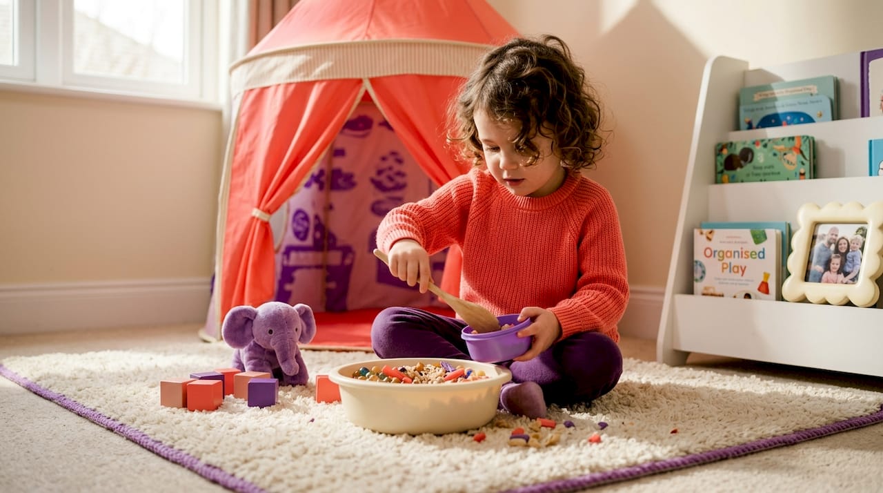 Sensory corner setup in home living room