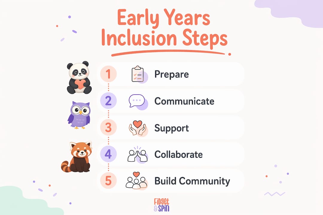 Infographic showing step by step early years inclusion process