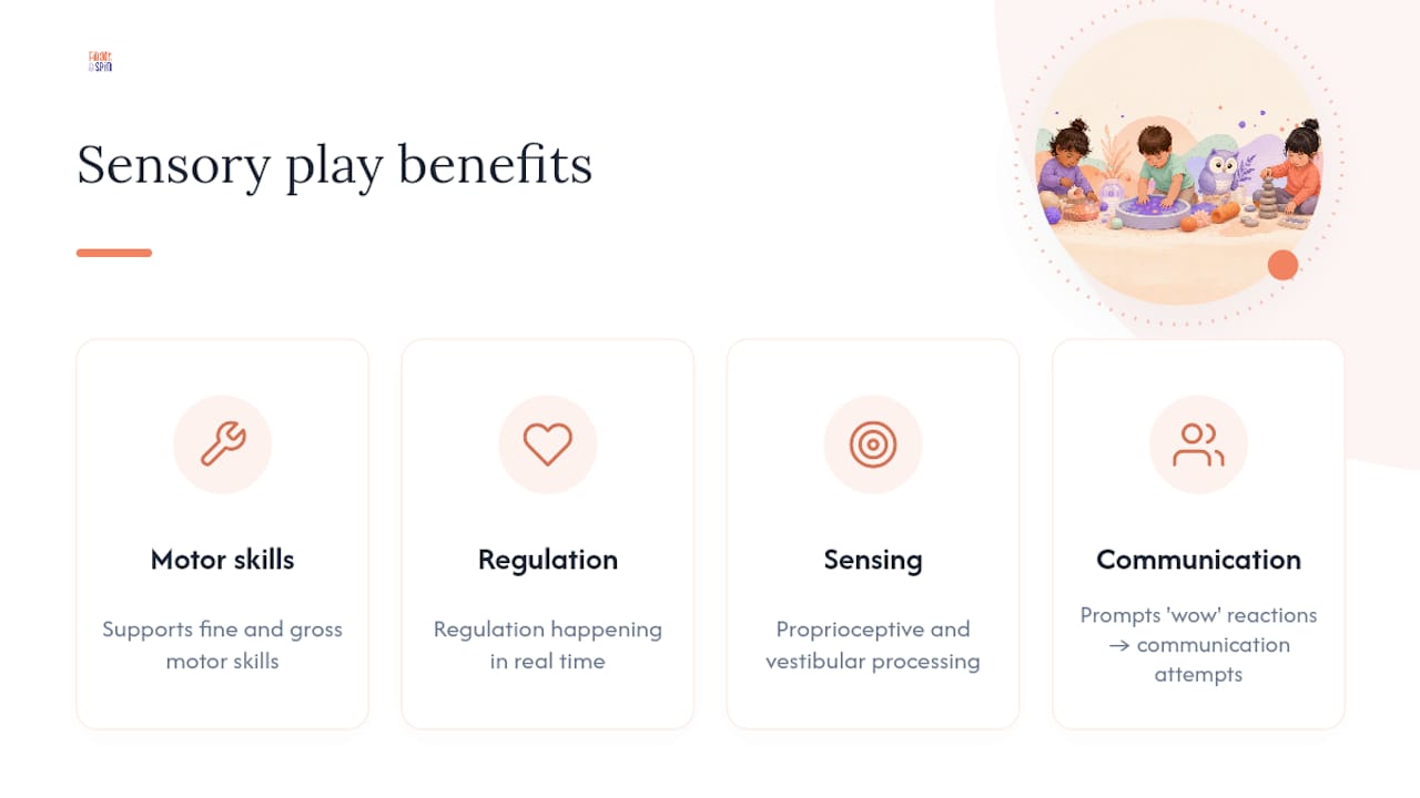 Diagram of sensory play benefits for children
