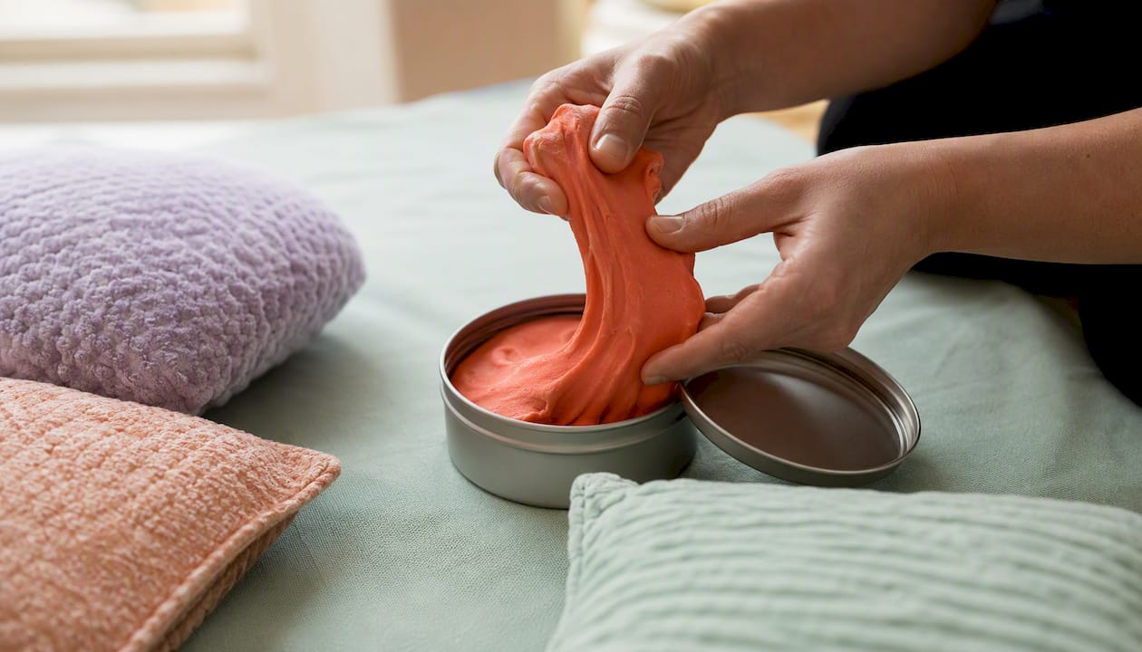 Squeezing therapy modelling putty in hands