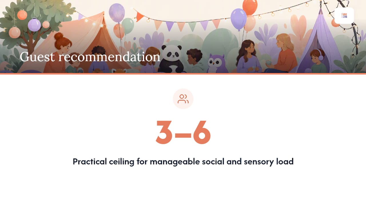 Recommended guest numbers for sensory-friendly parties