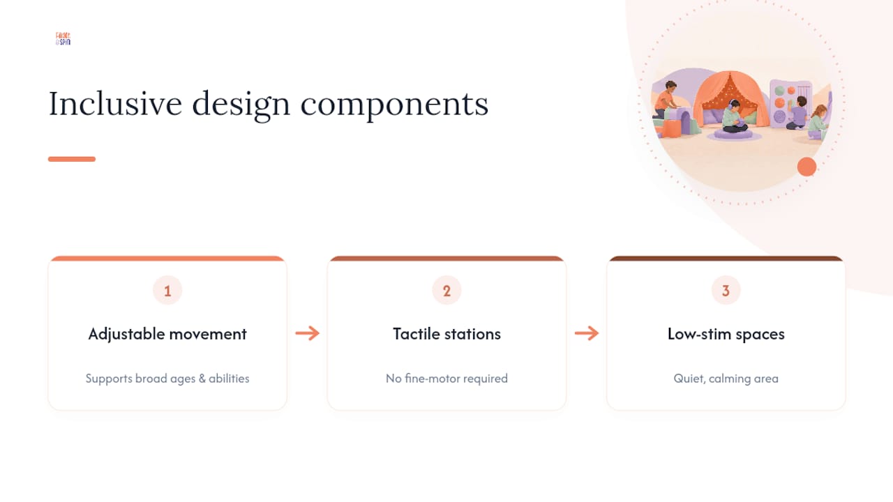 Three components of flexible inclusive play design