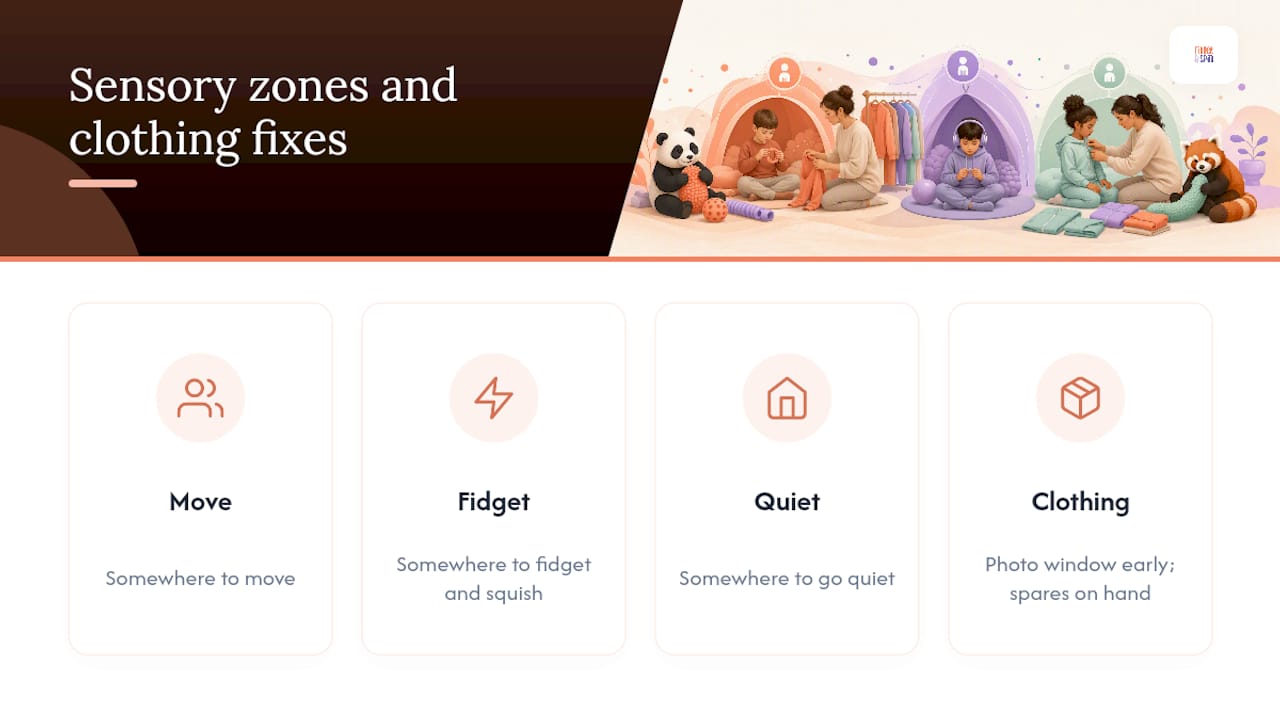 Three sensory zones and flexible clothing plan