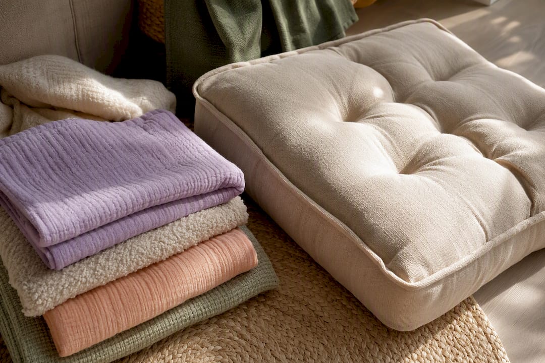 Soft fabrics and dense cushion for tactile comfort