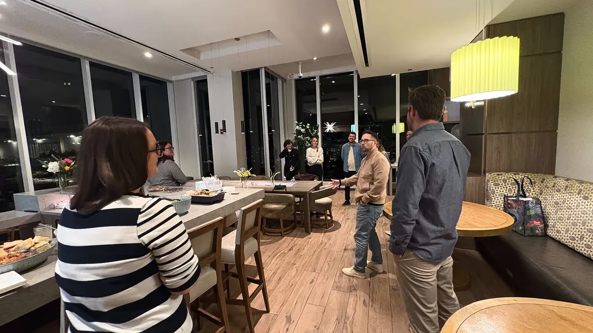 People gathered at a retreat