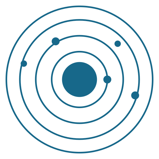 Solar system icon representing space systems industry