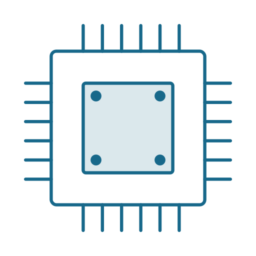Microchip icon representing semiconductor industry