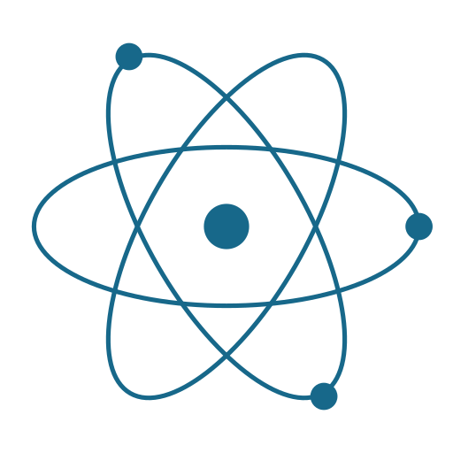 Atom icon representing national labs and research industry