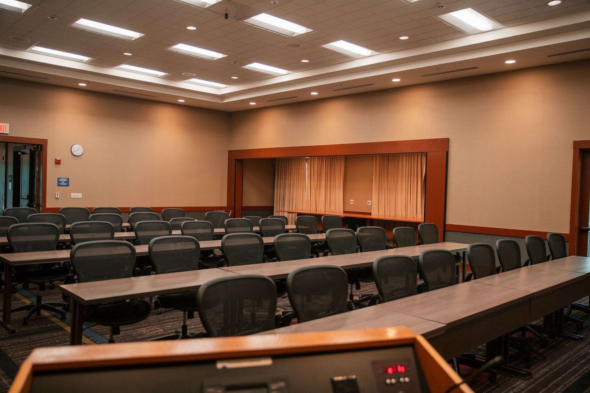 A meeting room in the conference center at Skamania Lodge