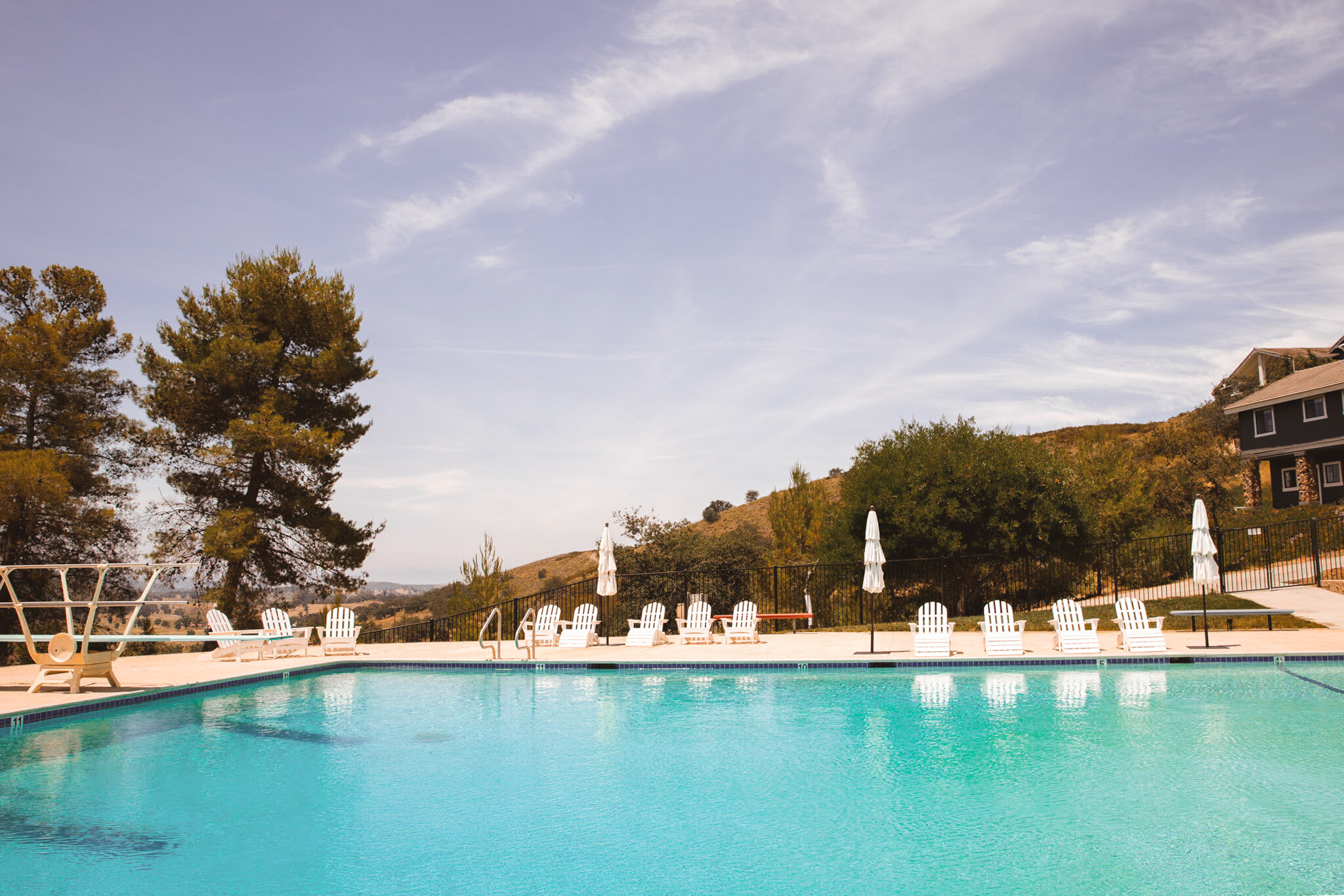 The pool and grounds at The Oaks