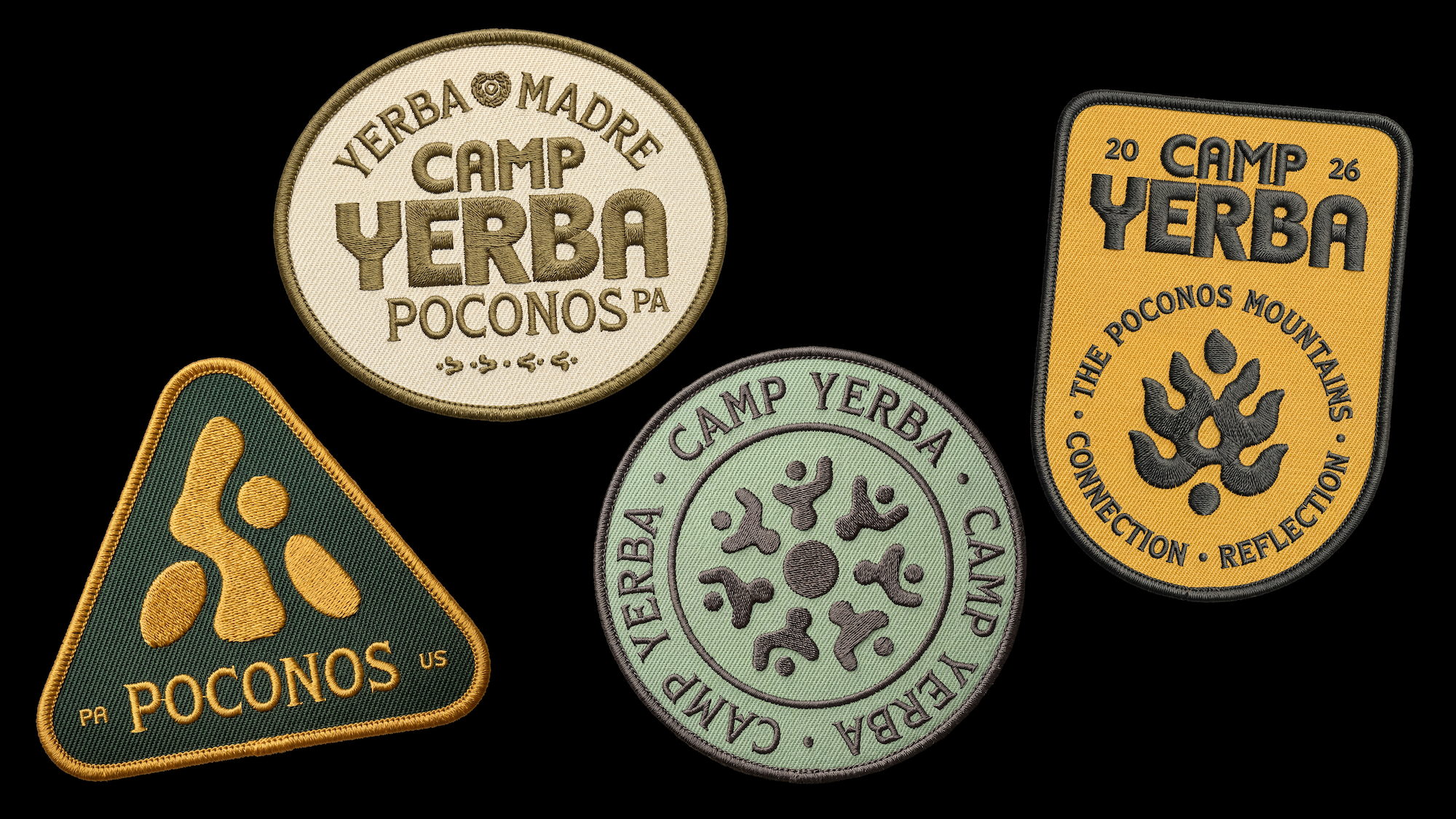 Custom Camp Yerba branding at The Acres