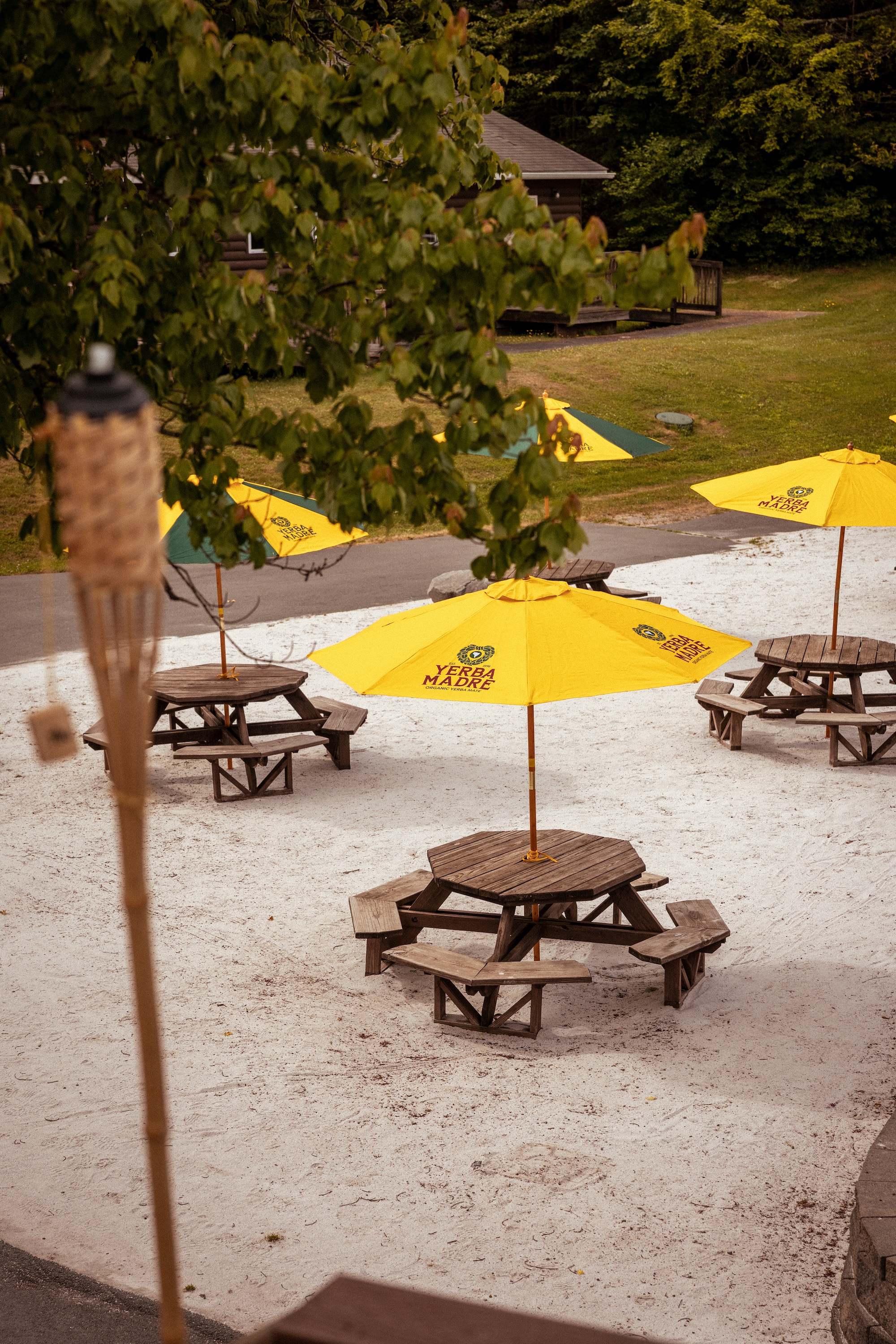 Branded venue dressing at Camp Yerba, The Acres, produced by Allaway