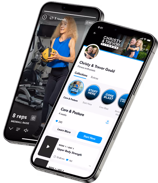 Christy & Trevor fitness app interface
