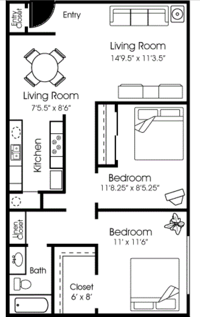 2x1 floor plan layout