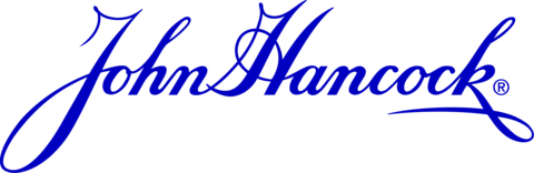 John Hancock logo depicting a blue handwritten script that is stylized to look like the founding father's famous signature on the Declaration of Independence.