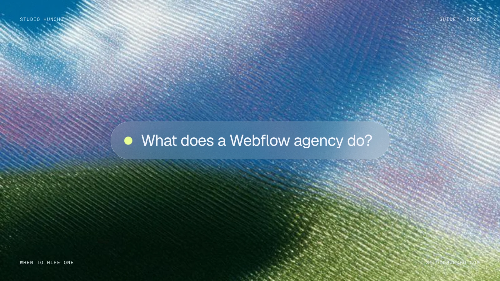 What Does a Webflow Agency Do? (2026) | Studio Huncho blog