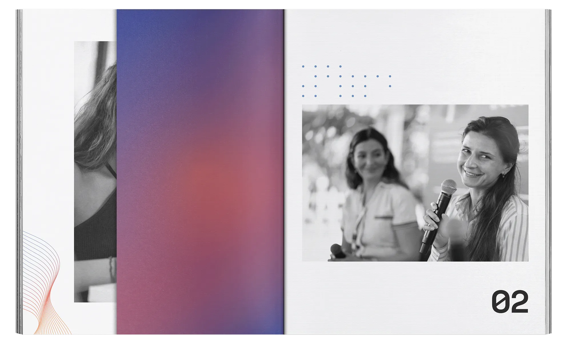 Collage of magazine and brochure pages with text, photos, and illustrations about brands and growth.