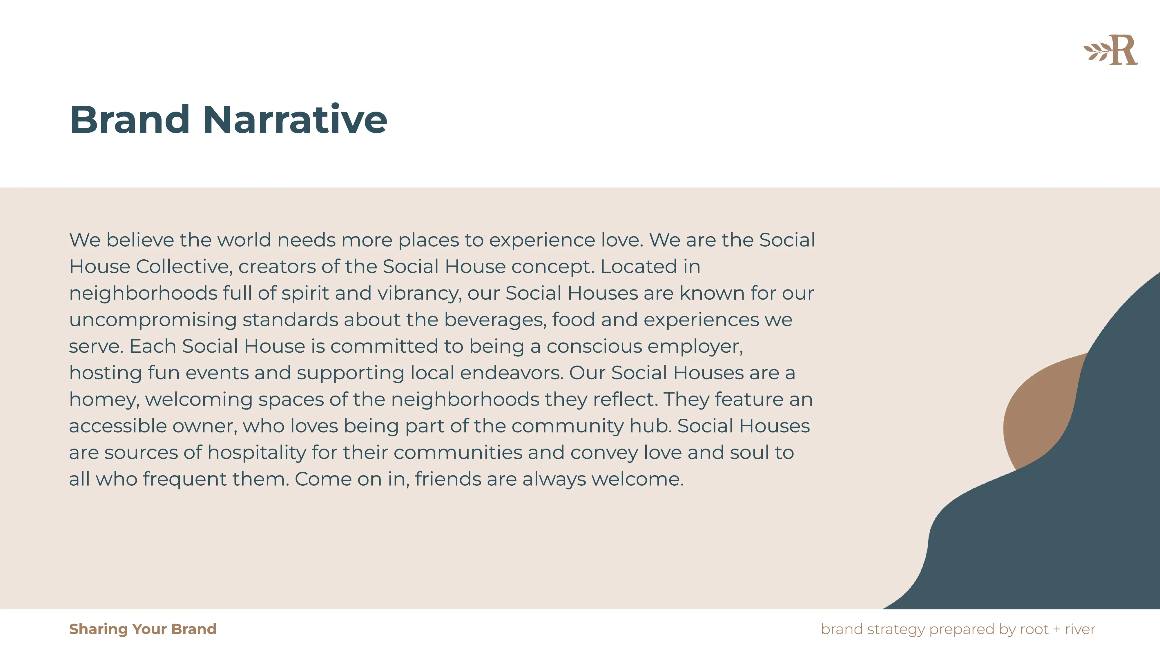 A brand strategy slide headed "Brand Narrative", setting out the brand's story in full.