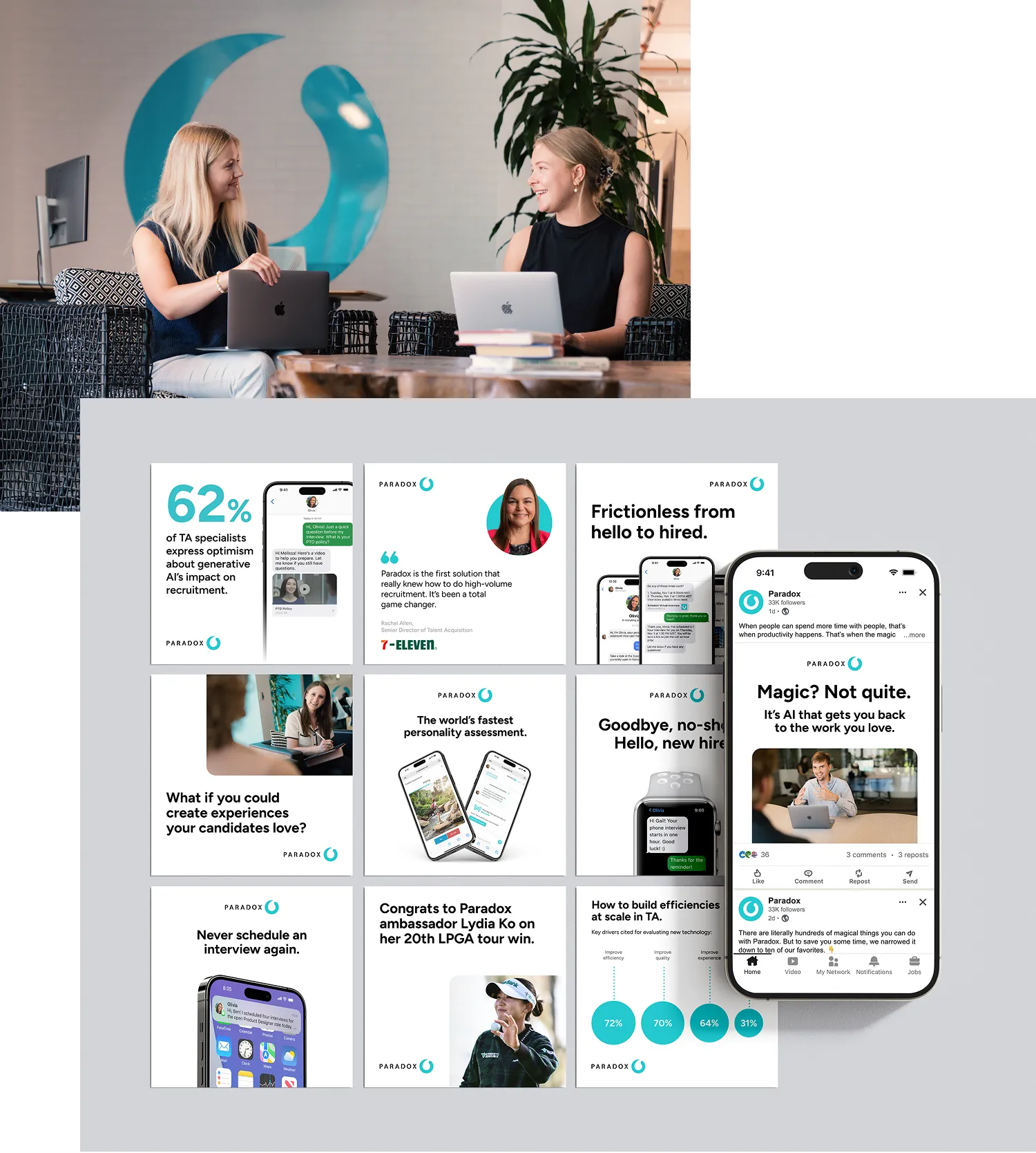 A layout of Paradox email templates featuring statistics, article links and product screenshots.