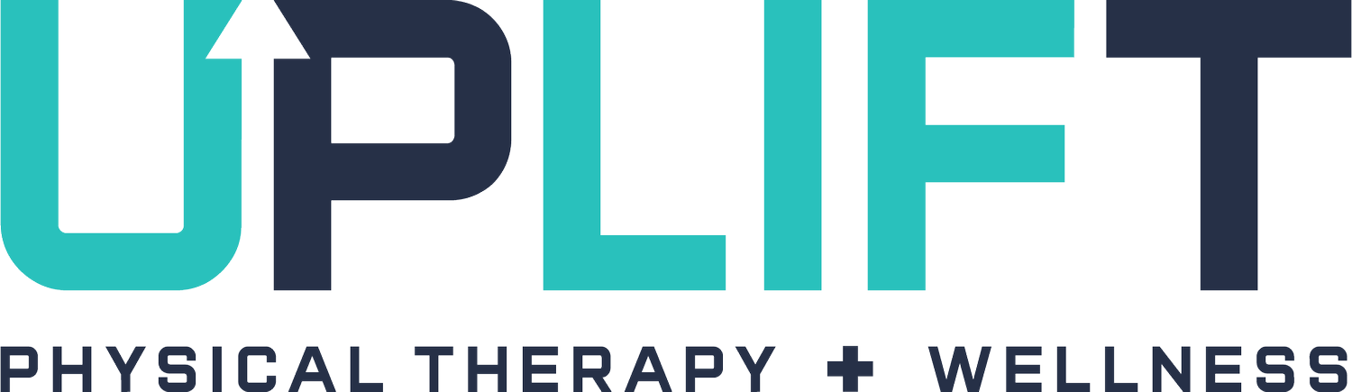 Logo for UPLIFT Physical Therapy and Wellness with an upward arrow forming part of the U.
