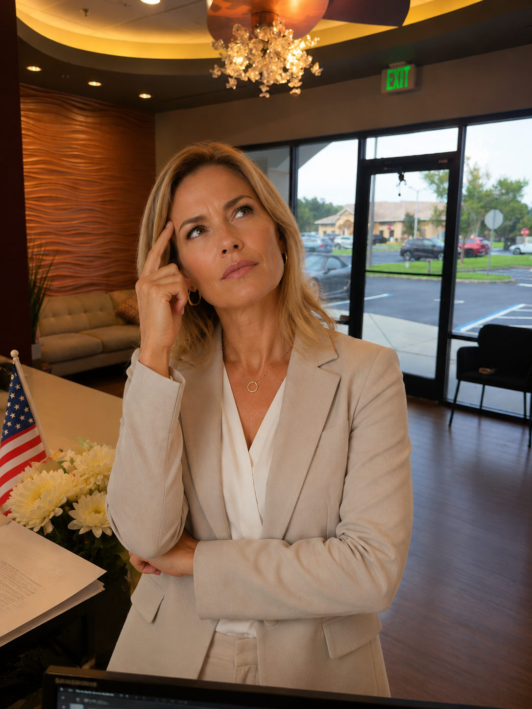 Woman considering orthodontic treatment options at Kendrick Orthodontics