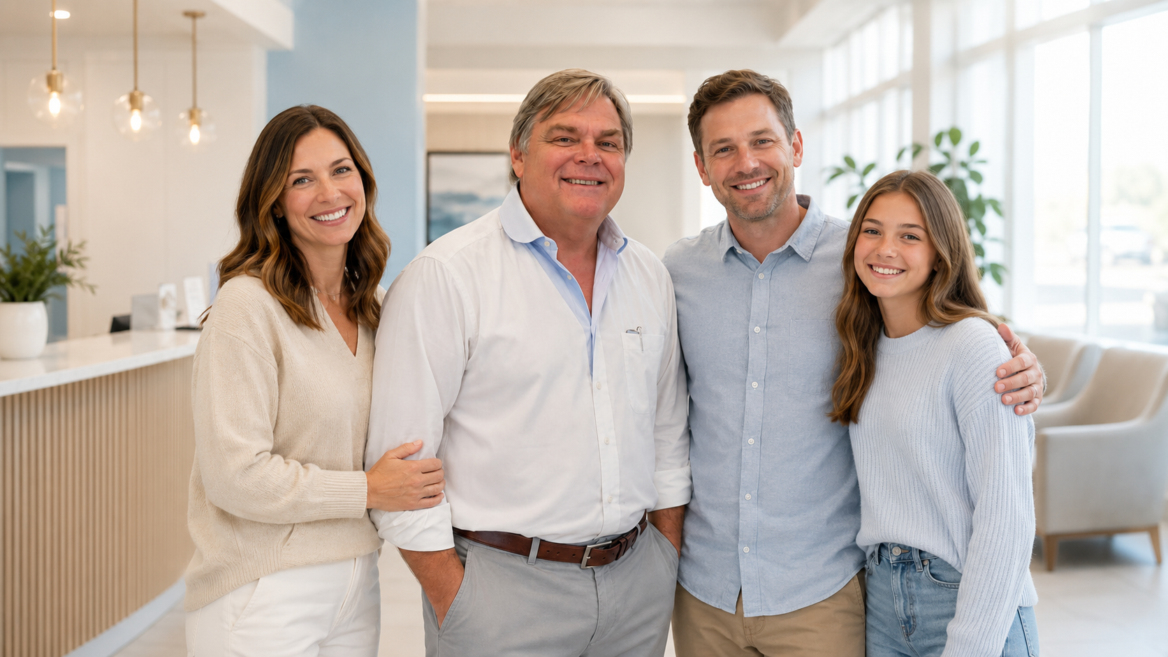 Dr. James Kendrick with patients at Kendrick Orthodontics