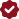 Red heart icon with a white checkmark inside.