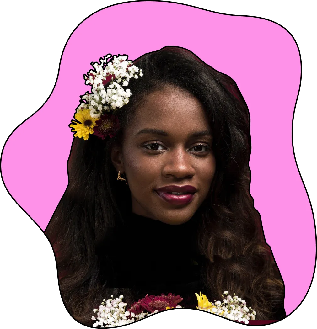A woman with flowers in her hair