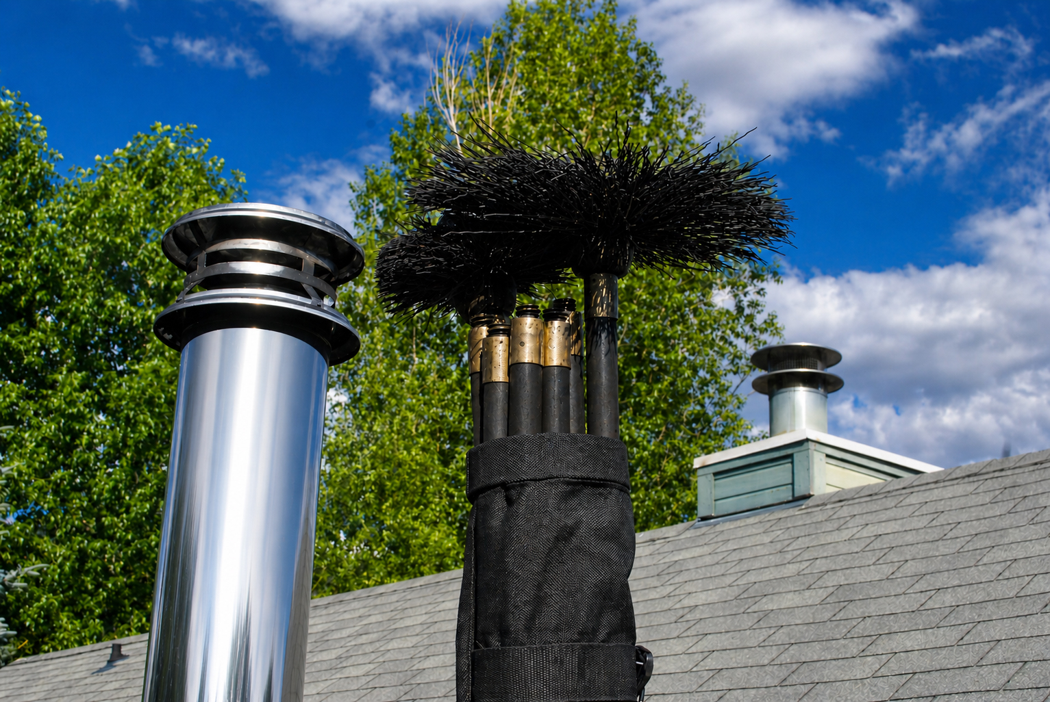 Chimney service imagery from Two Sweeps