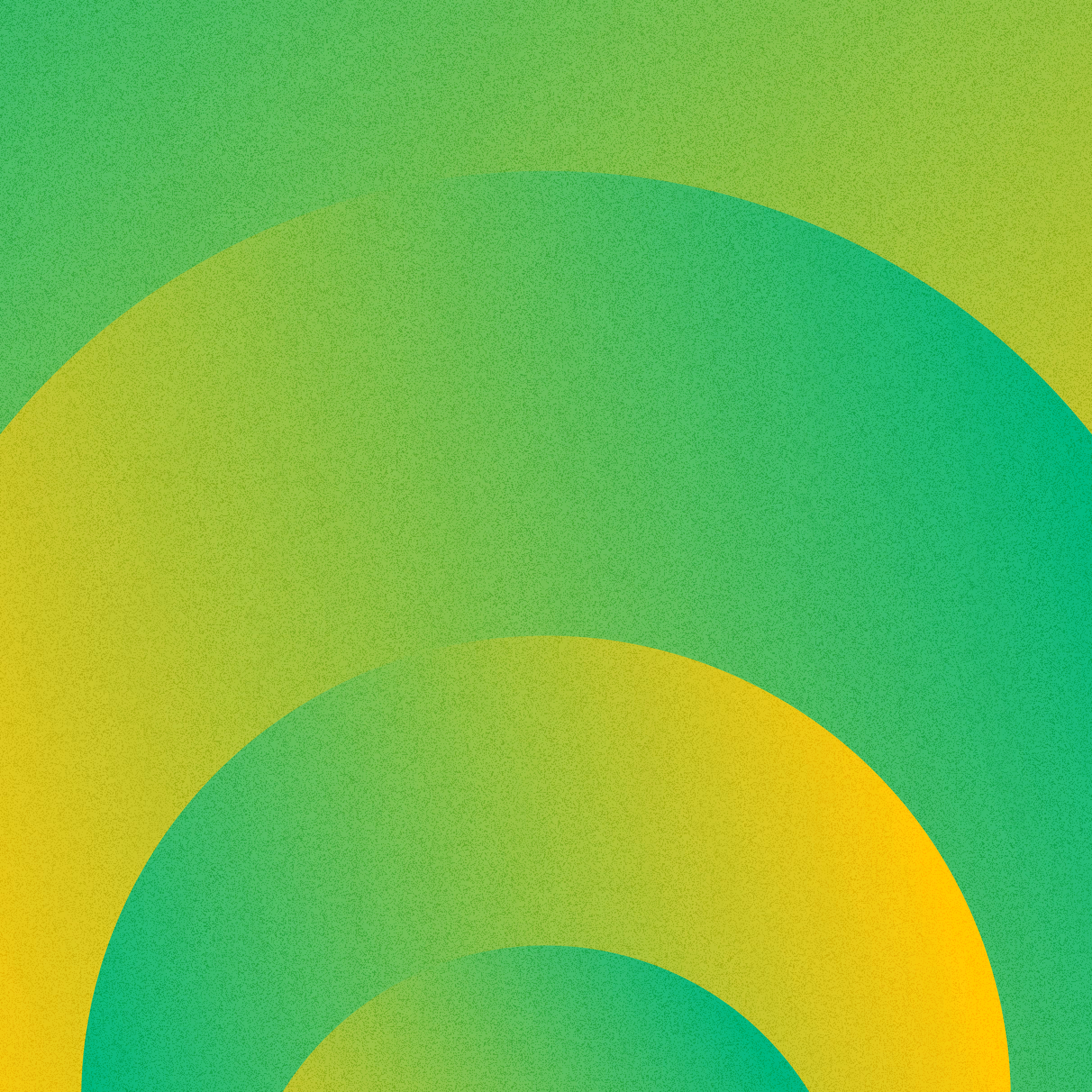 Abstract green and yellow concentric semi-circles with textured grainy effect.