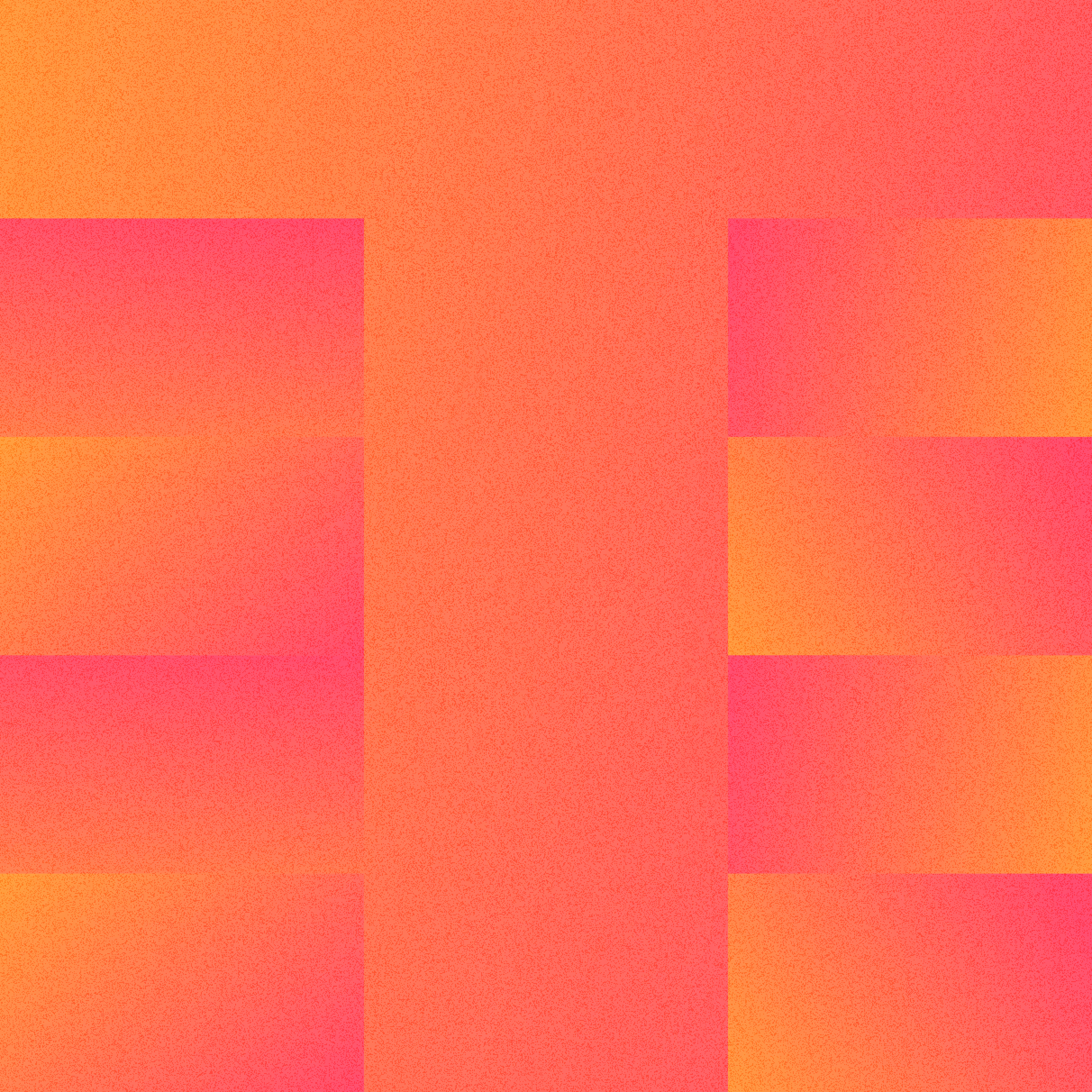 Orange and pink abstract background with pixelated rectangular shapes in gradient colors.