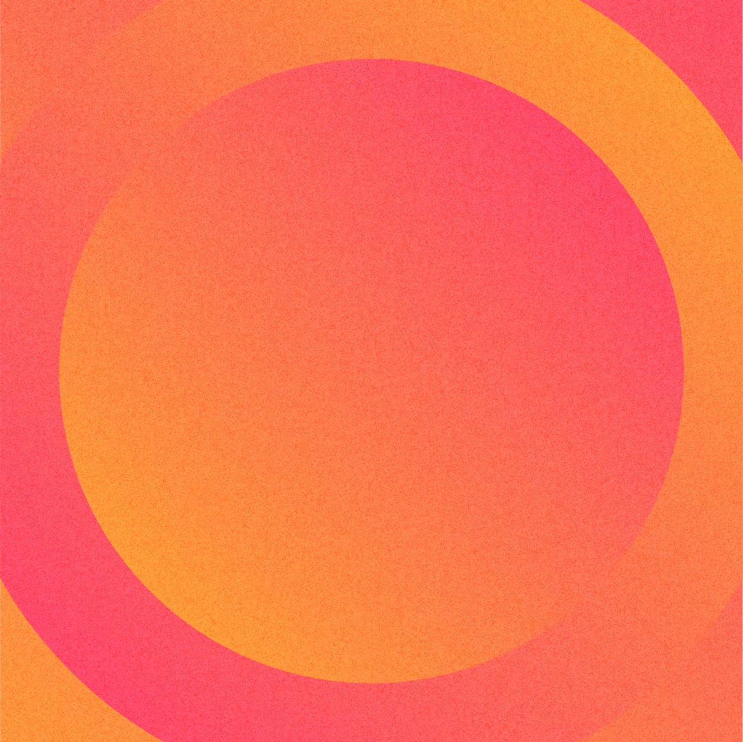 Abstract background of overlapping orange and pink circular shapes with grainy texture.