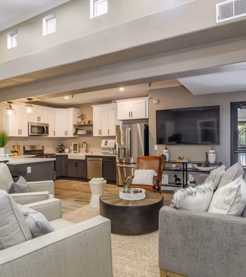 Community clubhouse with lounge seating