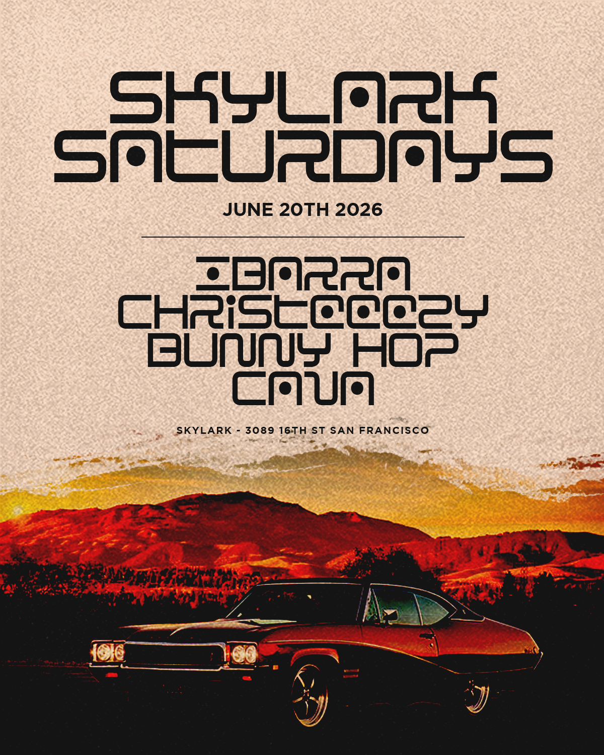 Skylark Saturdays Event May 16, 2026. Nightclub hip hop, top 40