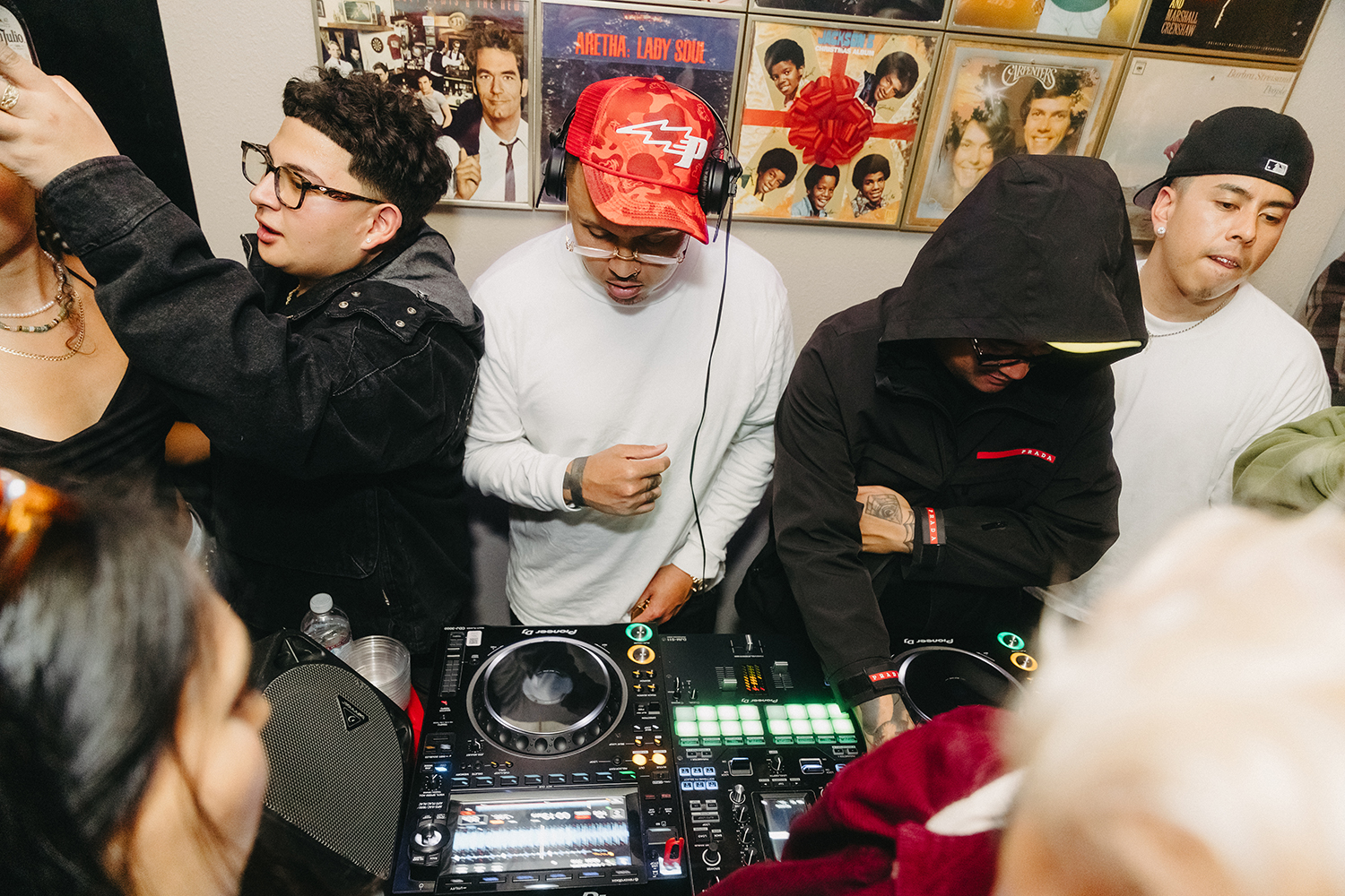 P-Lo and Karri DJing at Soundtrack SF.