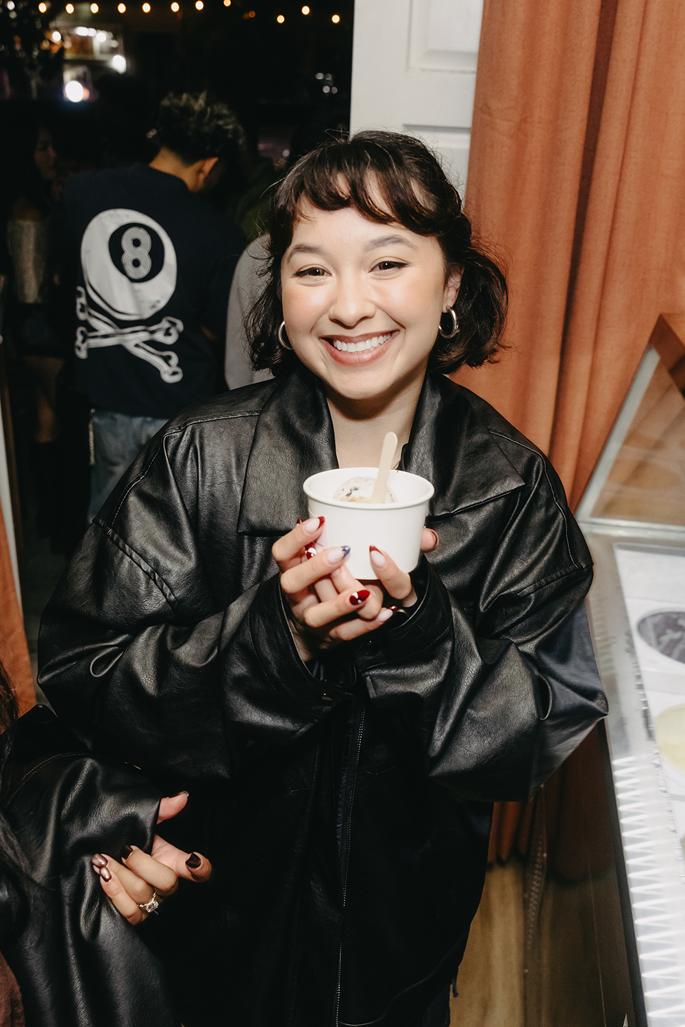 Enjoying a late night scoop of ice cream at sweetest sound sf.