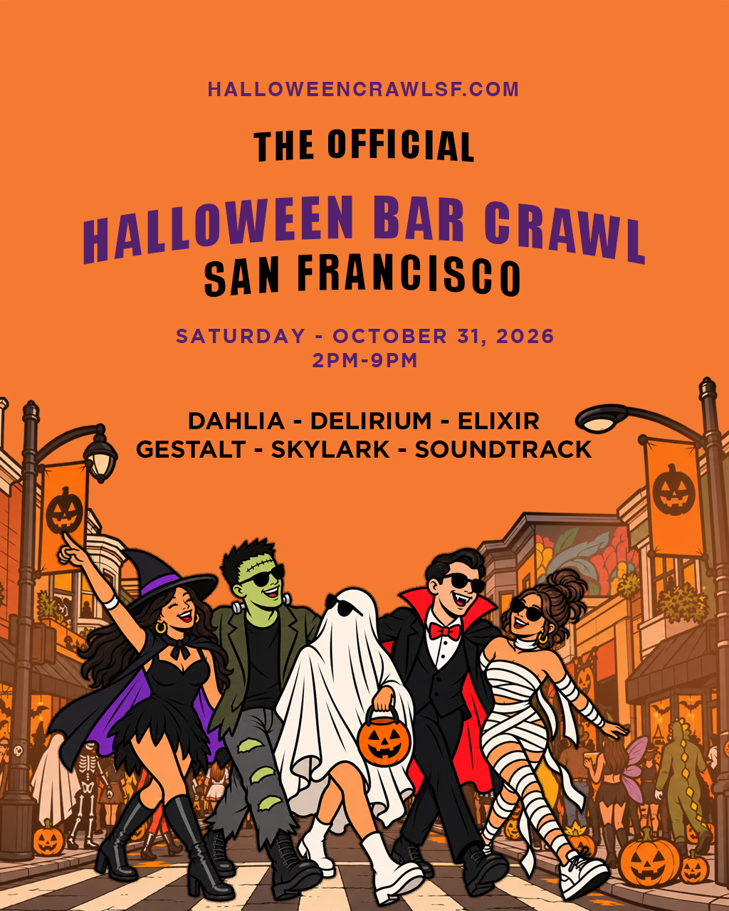 Official Halloween Crawl SF event flyer