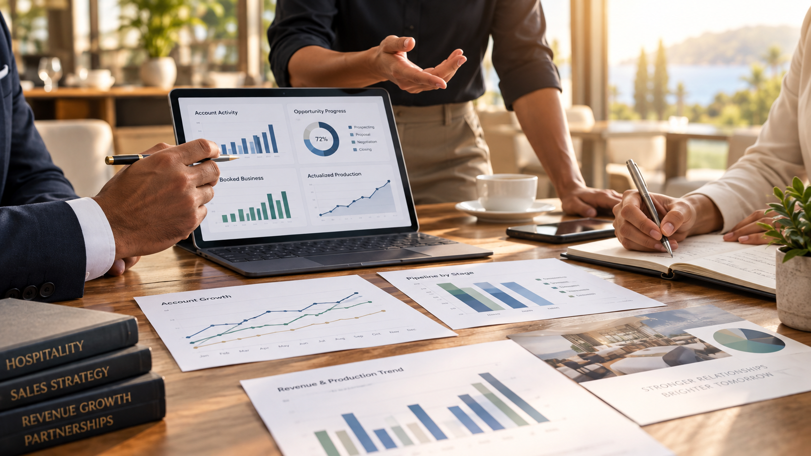 Illustrative team review of sales priorities and performance